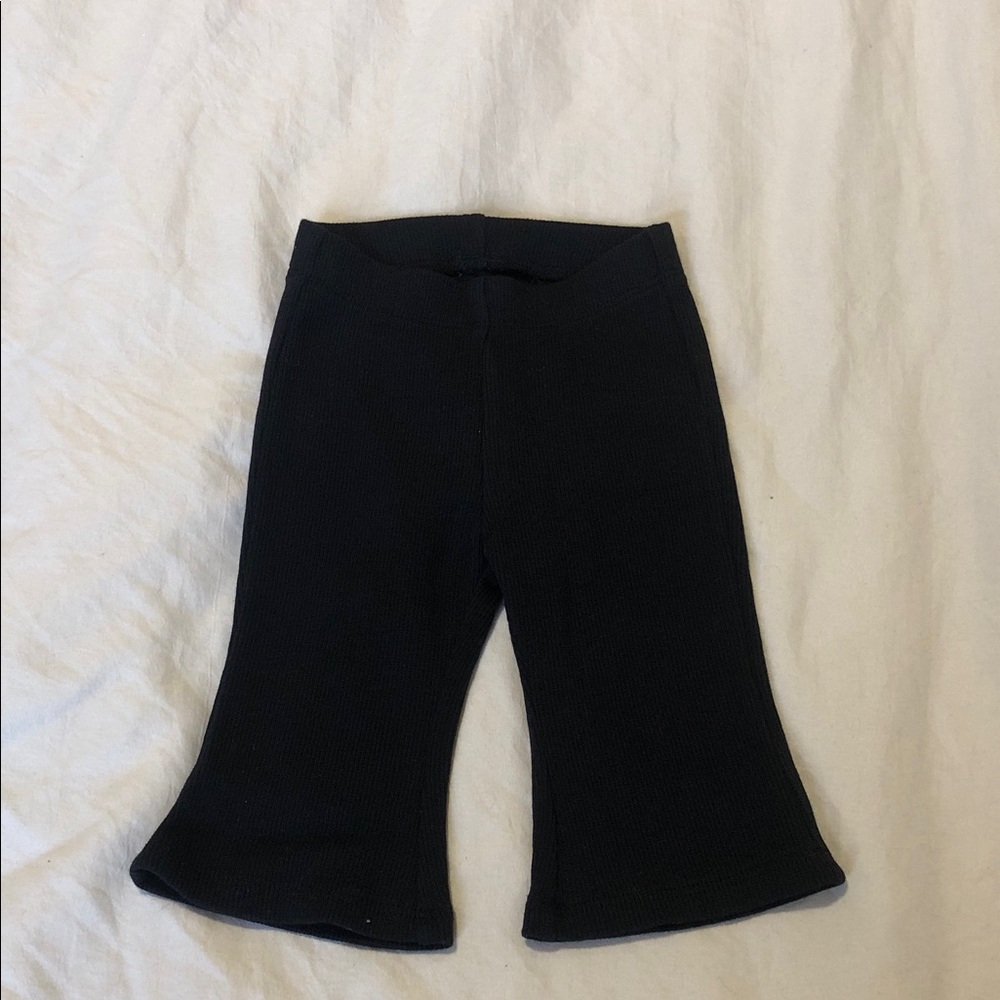 George Black Ribbed Flared Leggings